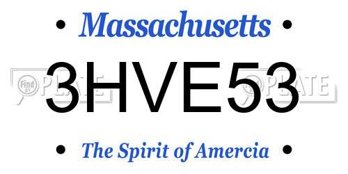 3HVE53 Massachusetts License Plate