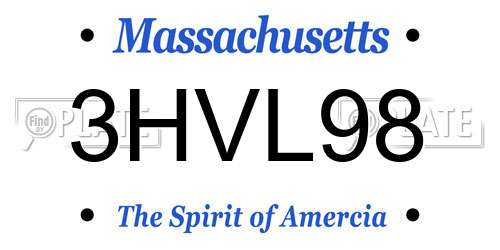 3HVL98 Massachusetts License Plate