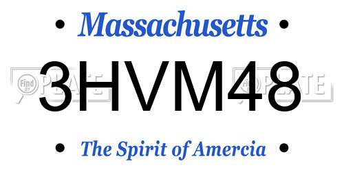 3HVM48 Massachusetts License Plate