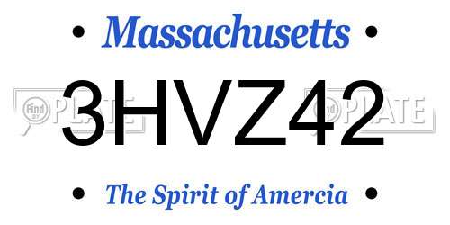 3HVZ42 Massachusetts License Plate