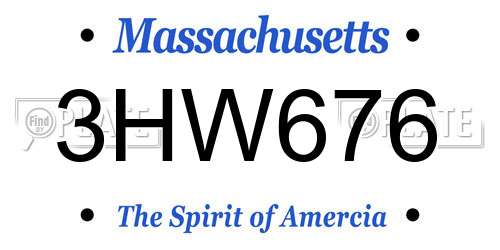 3HW676 Massachusetts License Plate
