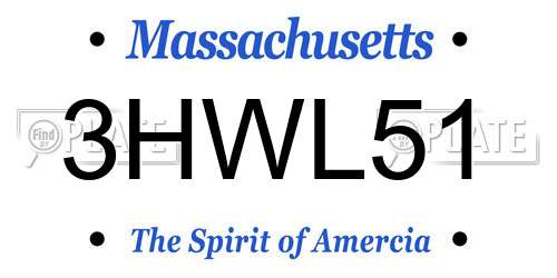 3HWL51 Massachusetts License Plate