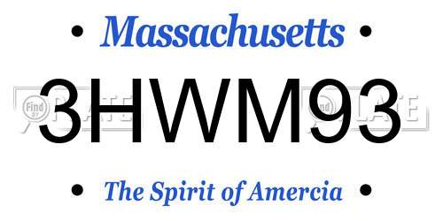 3HWM93 Massachusetts License Plate