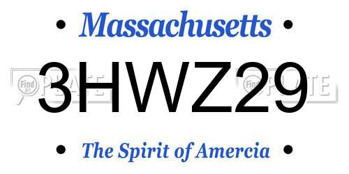 3HWZ29 Massachusetts License Plate