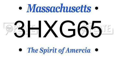 3HXG65 Massachusetts License Plate