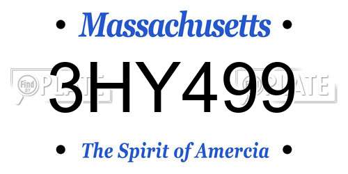 3HY499 Massachusetts License Plate