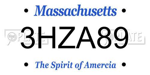 3HZA89 Massachusetts License Plate