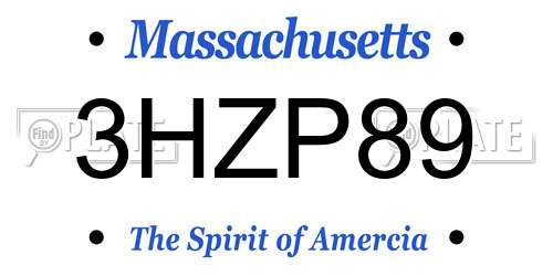 3HZP89 Massachusetts License Plate