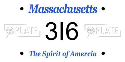 3I6 Massachusetts License Plate