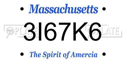 3I67K6 Massachusetts License Plate