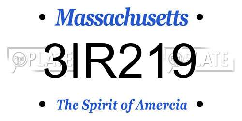 3IR219 Massachusetts License Plate