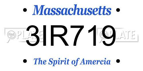 3IR719 Massachusetts License Plate