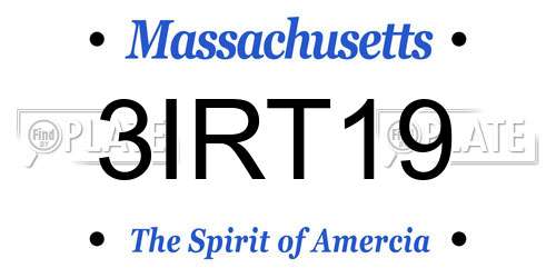 3IRT19 Massachusetts License Plate