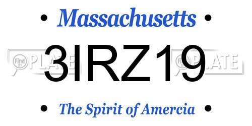 3IRZ19 Massachusetts License Plate