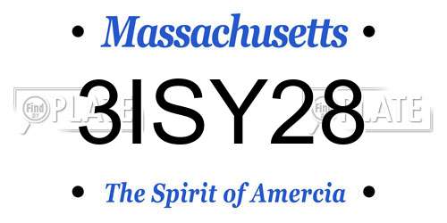 3ISY28 Massachusetts License Plate