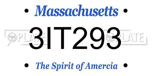 3IT293 Massachusetts License Plate