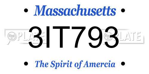 3IT793 Massachusetts License Plate