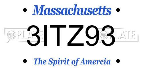 3ITZ93 Massachusetts License Plate