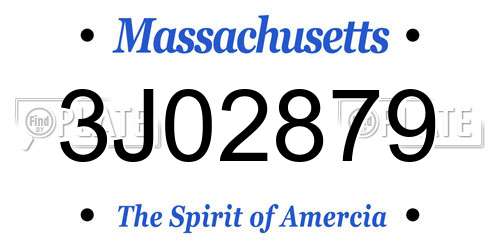 3J02879 Massachusetts License Plate