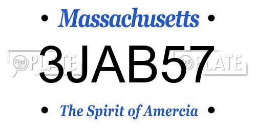 3JAB57 Massachusetts License Plate