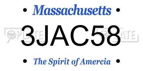 3JAC58 Massachusetts License Plate