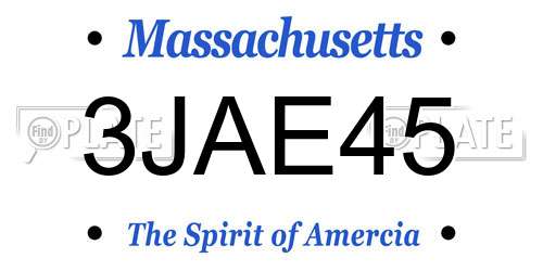 3JAE45 Massachusetts License Plate