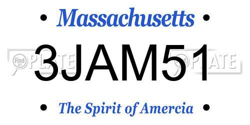 3JAM51 Massachusetts License Plate