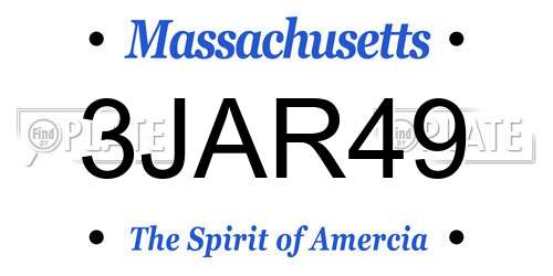 3JAR49 Massachusetts License Plate