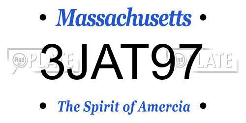 3JAT97 Massachusetts License Plate