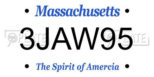 3JAW95 Massachusetts License Plate