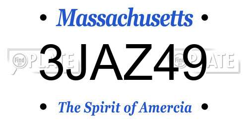 3JAZ49 Massachusetts License Plate