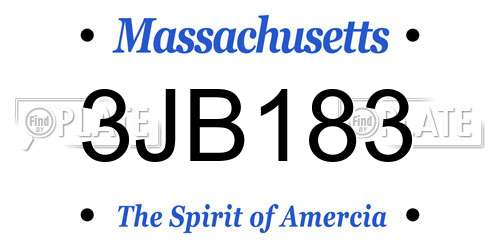 3JB183 Massachusetts License Plate