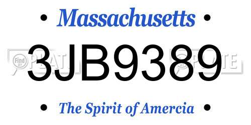 3JB9389 Massachusetts License Plate