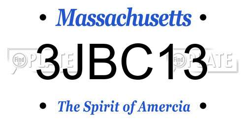 3JBC13 Massachusetts License Plate