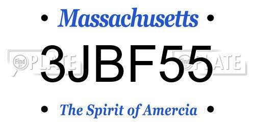3JBF55 Massachusetts License Plate