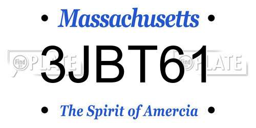 3JBT61 Massachusetts License Plate