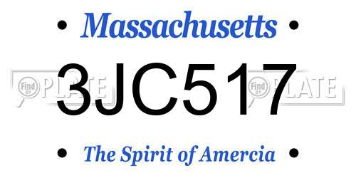 3JC517 Massachusetts License Plate