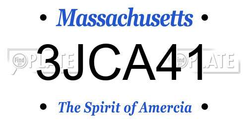 3JCA41 Massachusetts License Plate