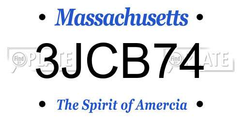 3JCB74 Massachusetts License Plate