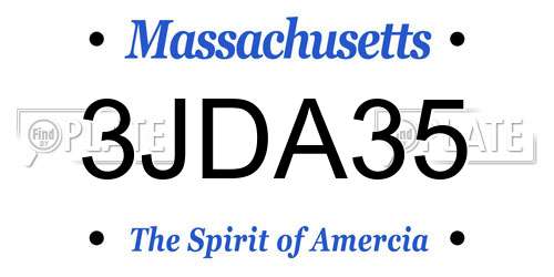 3JDA35 Massachusetts License Plate