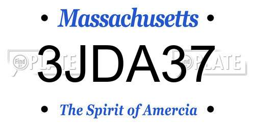 3JDA37 Massachusetts License Plate