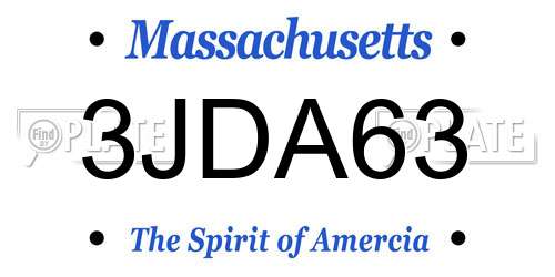3JDA63 Massachusetts License Plate
