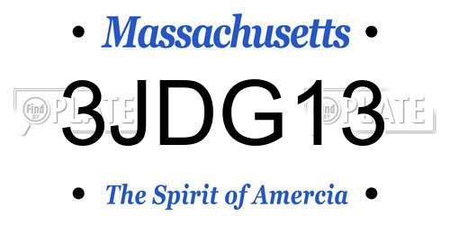 3JDG13 Massachusetts License Plate