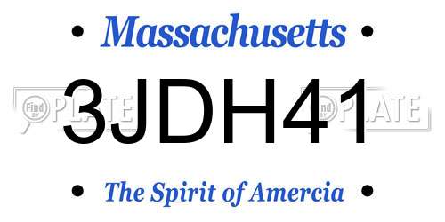 3JDH41 Massachusetts License Plate