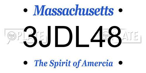 3JDL48 Massachusetts License Plate