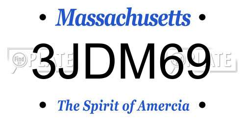 3JDM69 Massachusetts License Plate