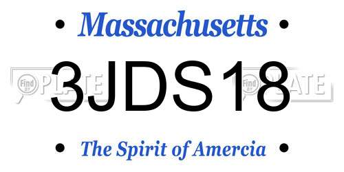3JDS18 Massachusetts License Plate