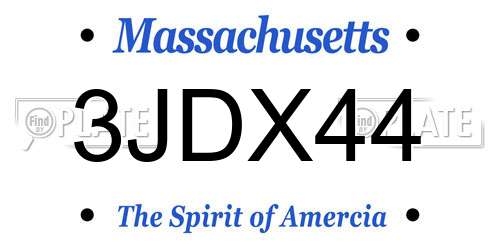 3JDX44 Massachusetts License Plate