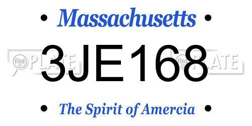 3JE168 Massachusetts License Plate