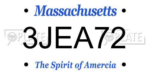 3JEA72 Massachusetts License Plate